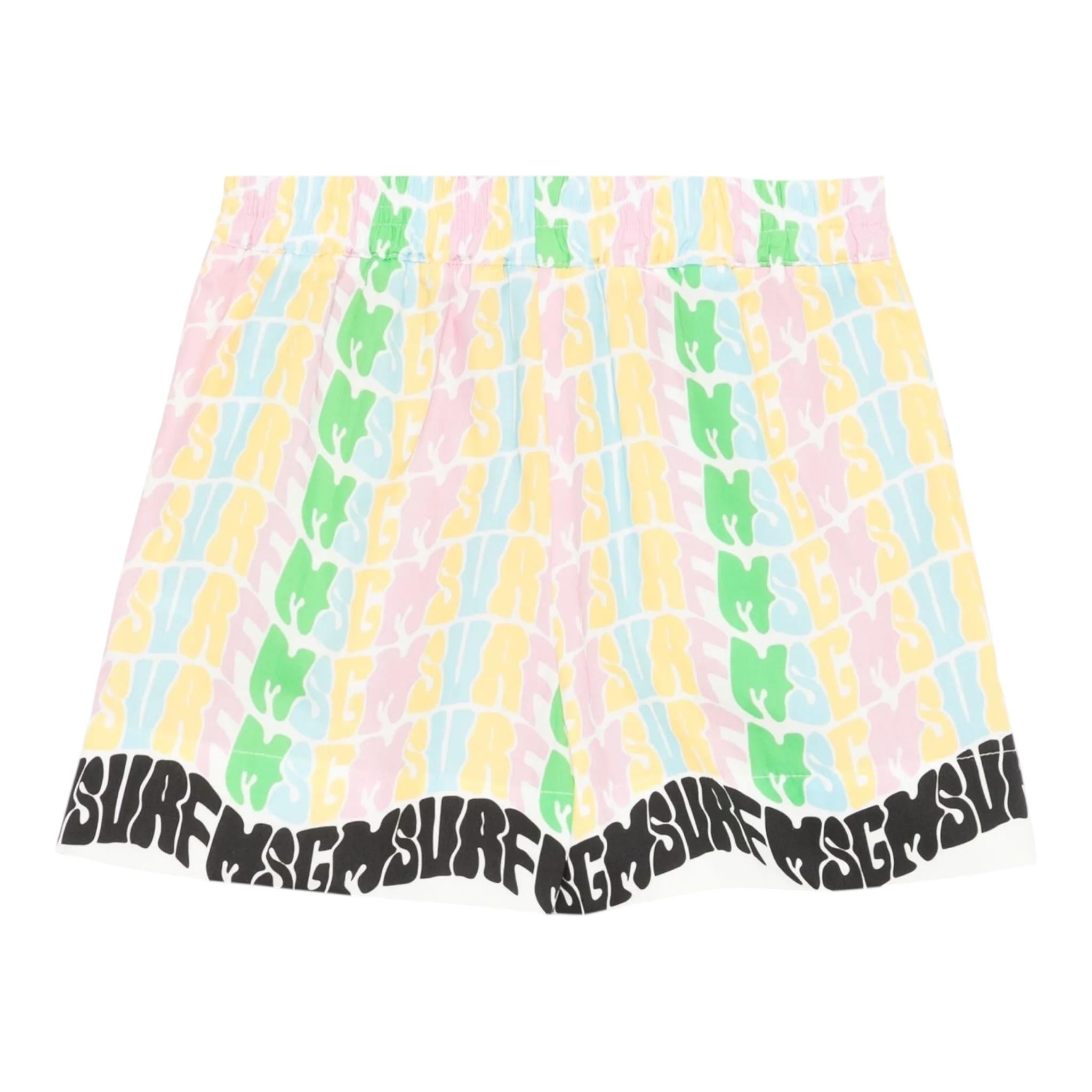 Msgm Short Stampa Fantasia con Elastico In Vita per Bambina S5MSJGSH246 MULTICOLOR MSGM 