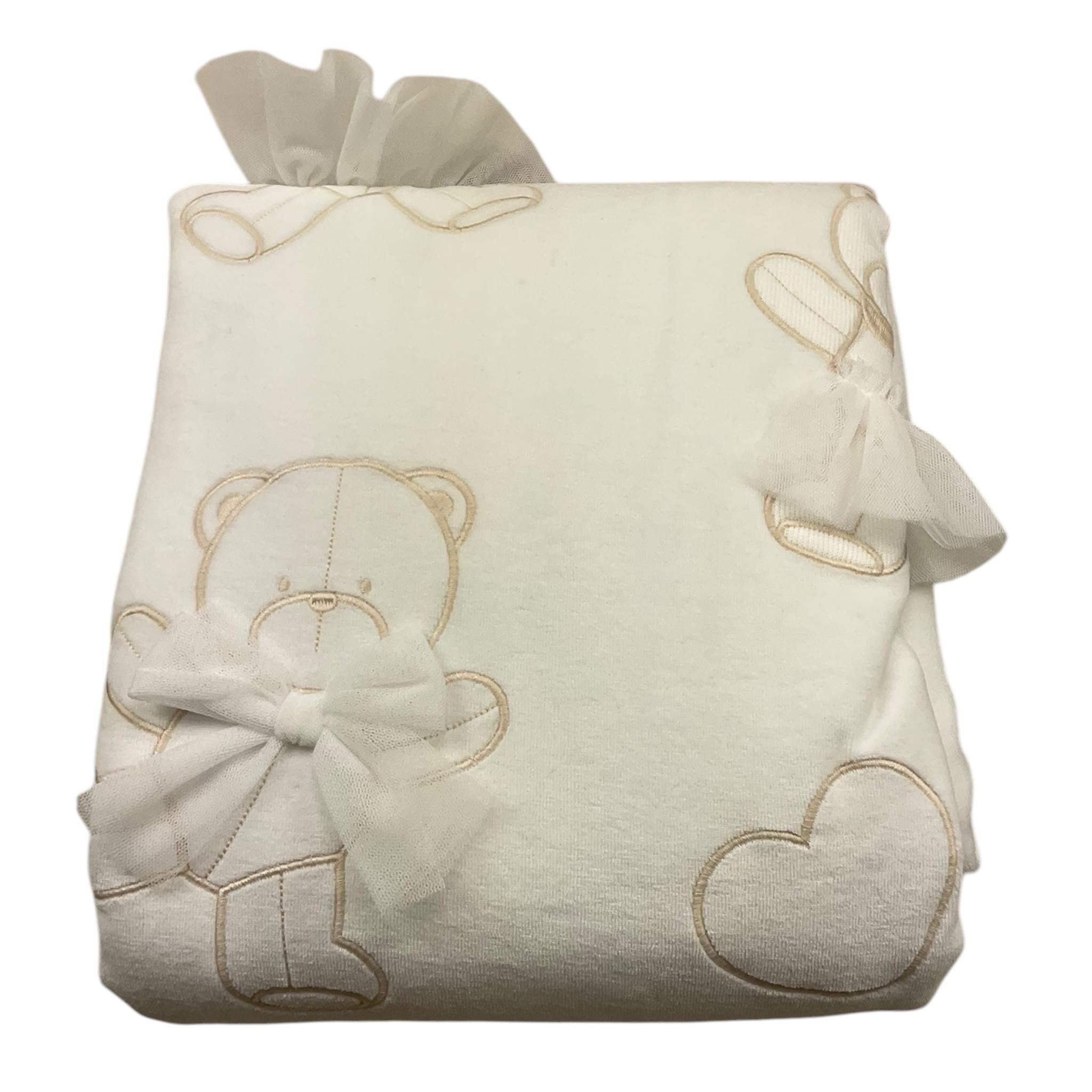 LE BEBE' coperta tinta unita con applicazioni Panna per Neonata LBG5940 PANNA LE BEBE' 