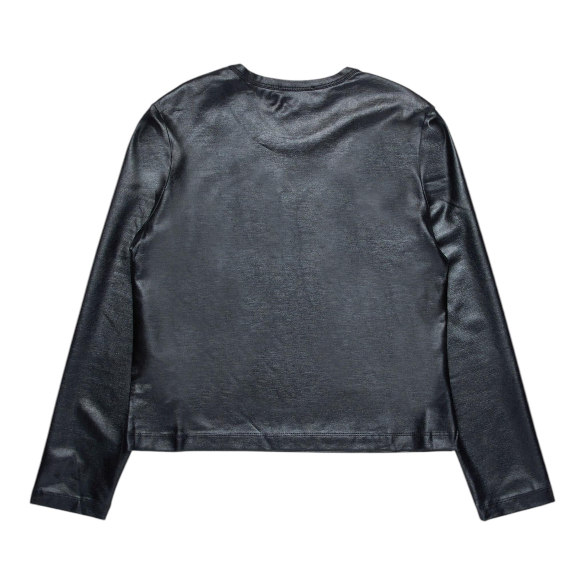 DIESEL shirt girocollo in ecopelle tinta unita Nero per Bambina J02058 NERO DIESEL 