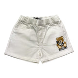 Moschino Bermuda Tinta Unita con Logo  per Neonato MUQ018 BIANCO MOSCHINO 