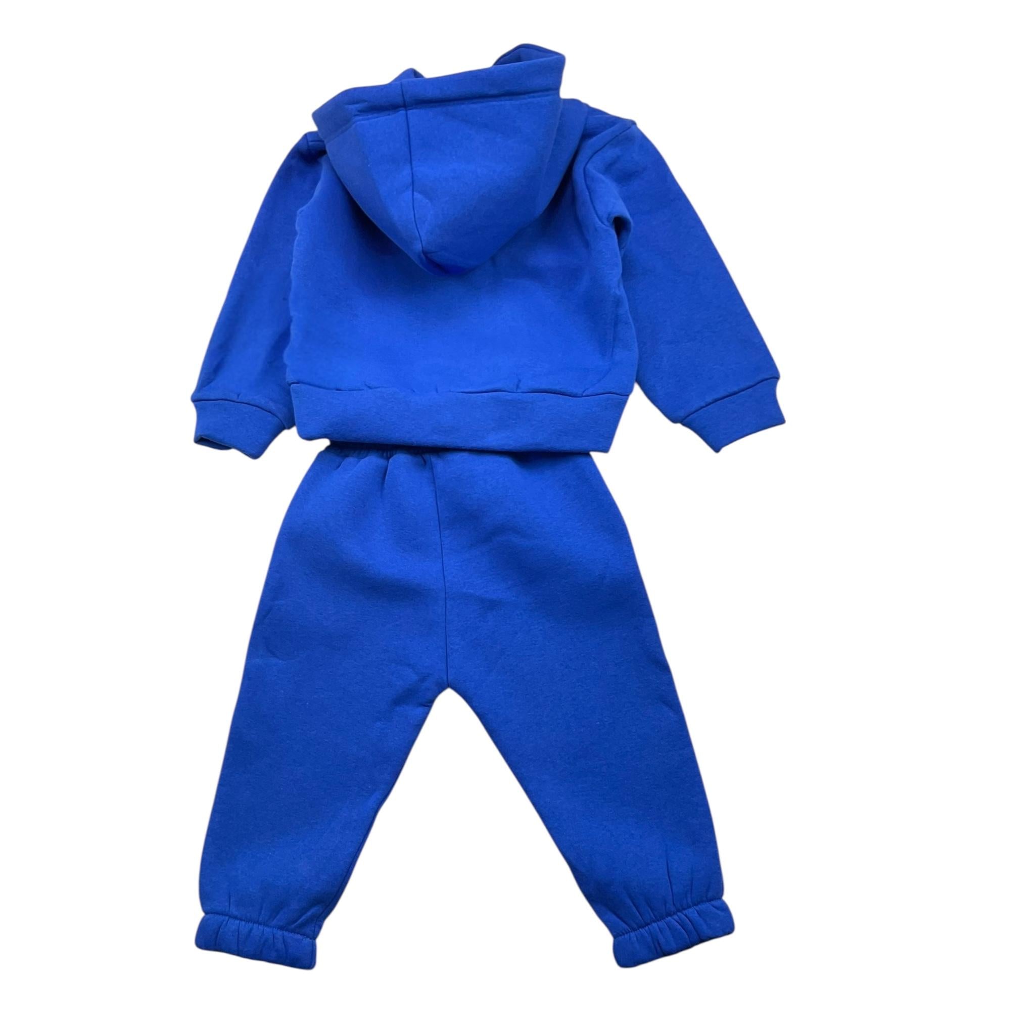 F-MAN completo 2pz tinta unita felpa-pantalone Cobalto per Neonato NEO1111 COBALTO F-MAN 
