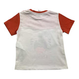 Please T-Shirt Girocollo Bicolore Con Stampa Bianco/Arancione Per Neonato