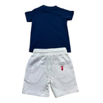 Trussardi Completo 2 Pezzi T-Shirt-Bermuda per Neonato TIP26008CJ BIANCO/BLU TRUSSARDI 