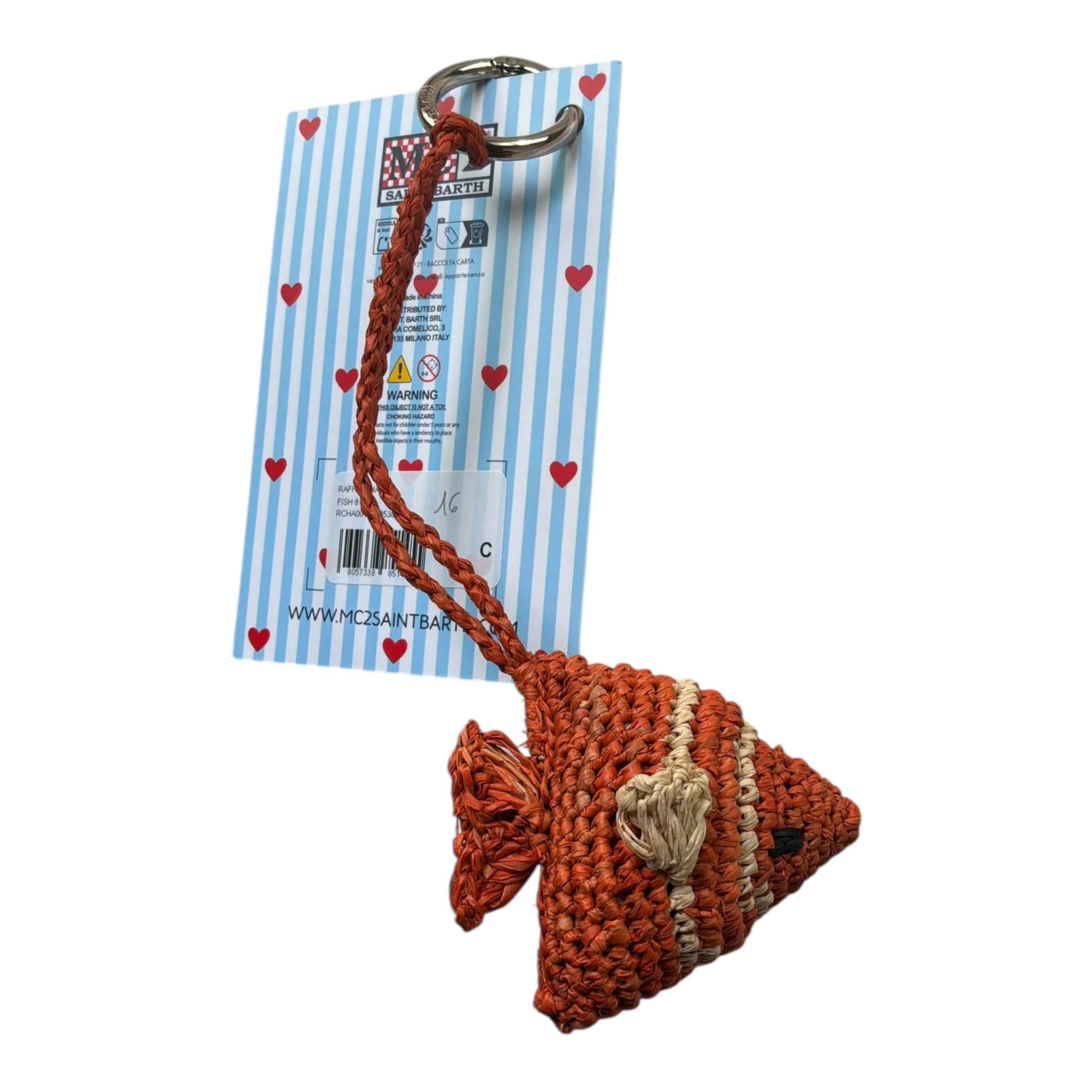 Saint Barth Portachiavi In Paglia con Pesciolino per Bambina 00536L ARANCIONE SAINT BARTH 