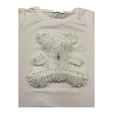Fun & Fun T-Shirt Girocollo Tinta Unita con Orso per Bambina FBTS01423 BIANCO FUN & FUN 