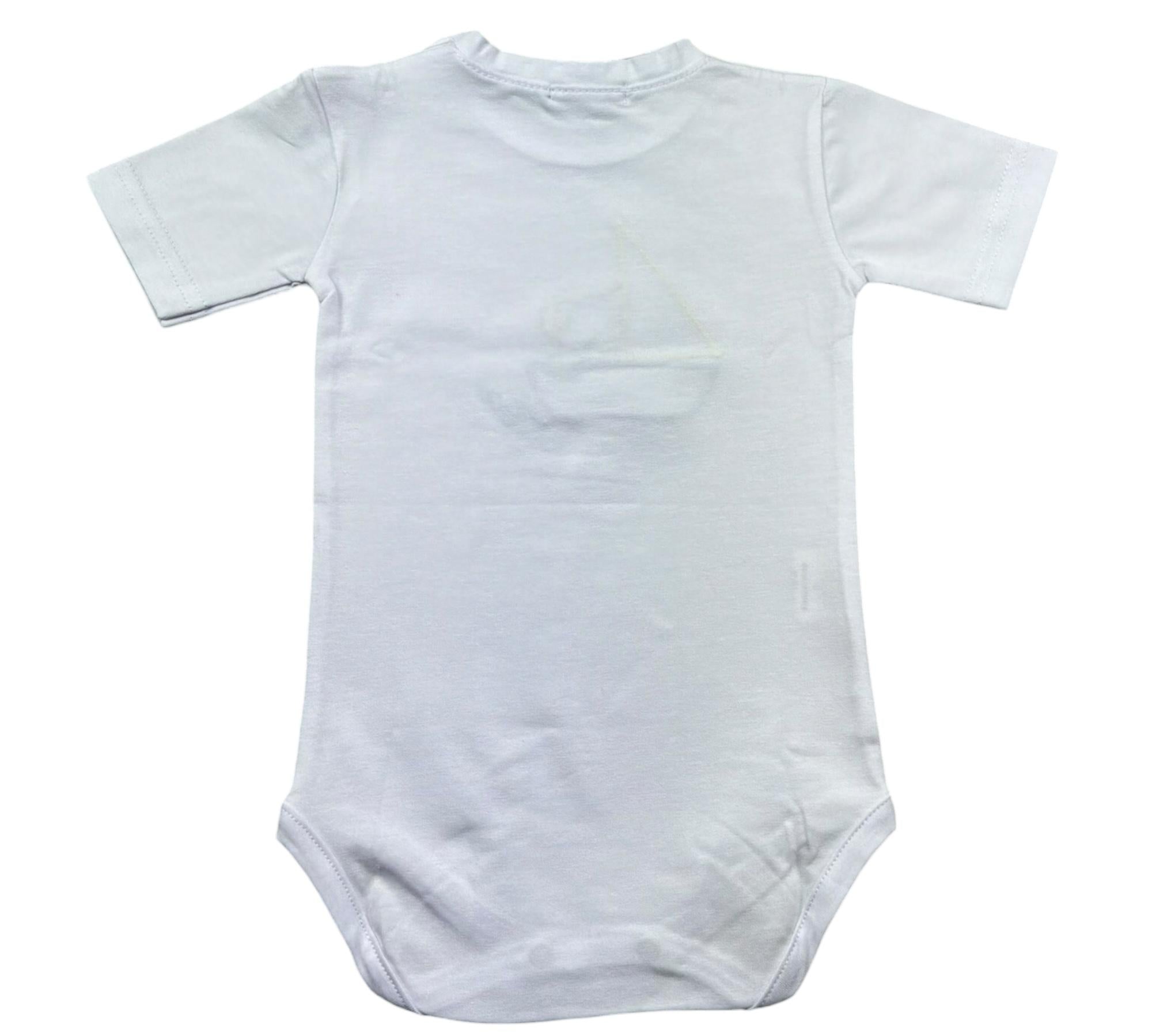 Manuel & Frank Body Mezza Manica Tinta Unita con Ricami per Neonato MF7397I BIANCO MANUEL & FRANK 