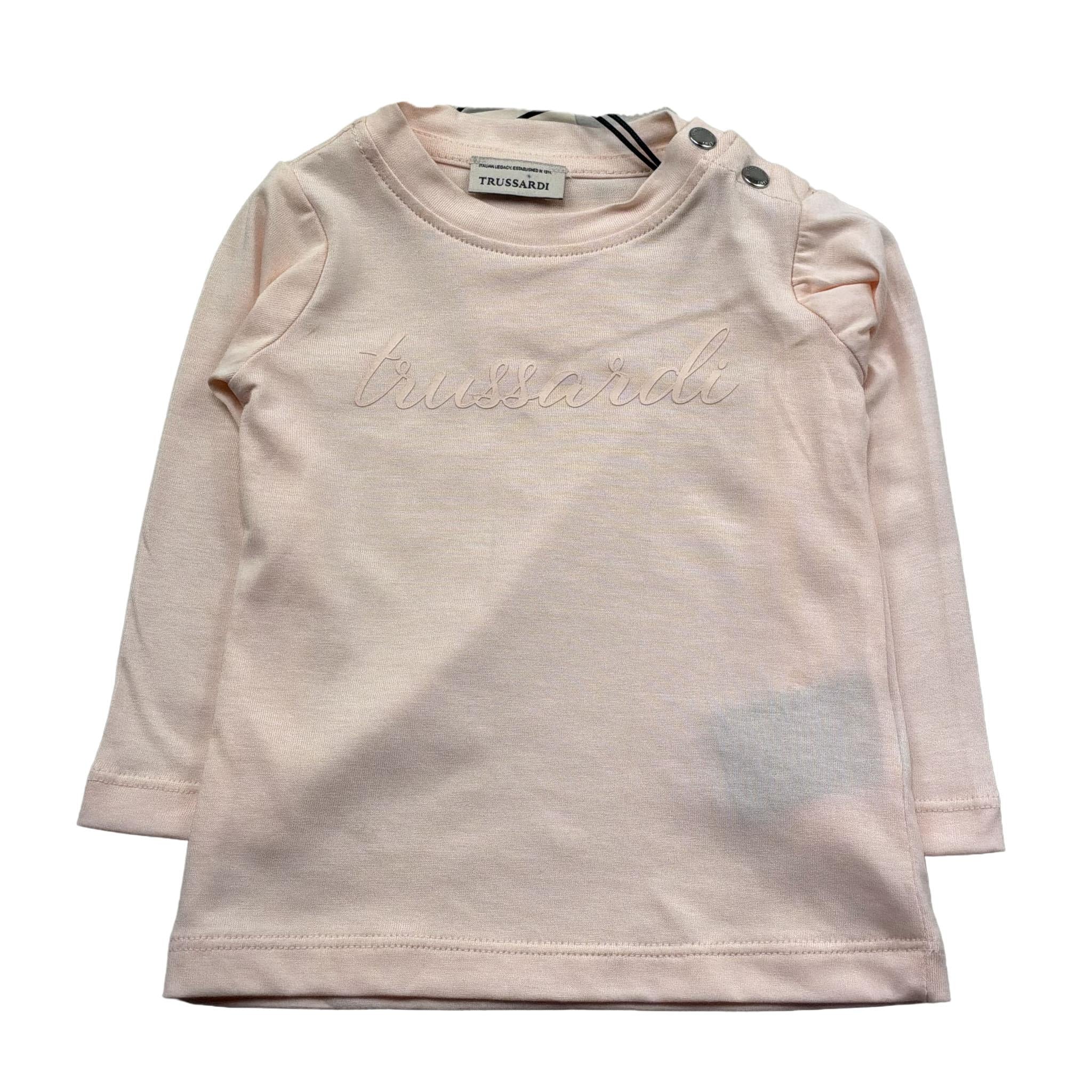 Trussardi Shirt Girocollo Tinta Unita con Logo per Neonata TIP26013TS ROSA TRUSSARDI 