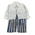 Marlu' Completo 2 Pezzi Gilet-Camicia-Pantalone per Neonato ET21160 PANNA MARLU' 