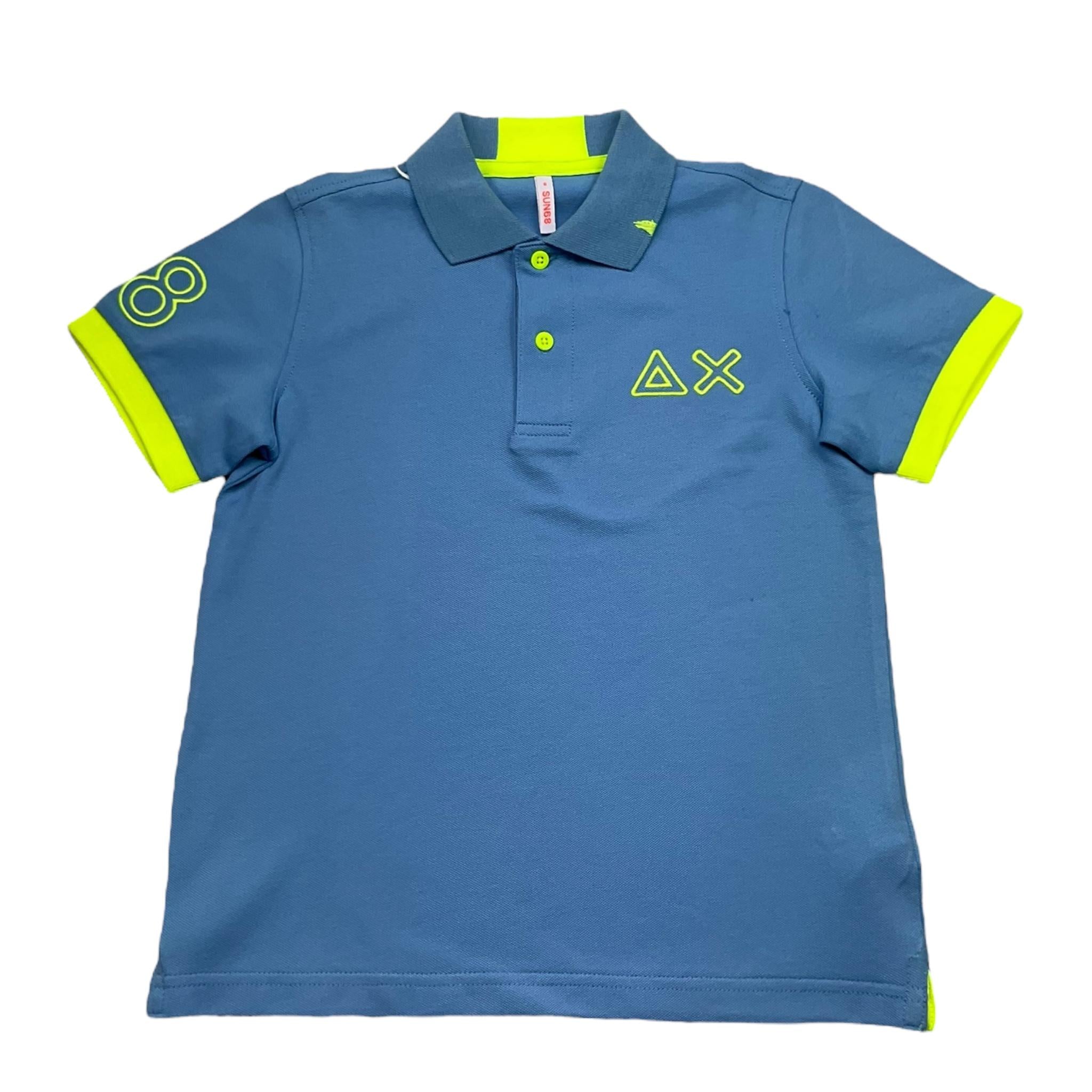 Suns68 Polo Mezza Manica Tinta Unita per Bambino CPA35322 AZZURRO SUNS68 