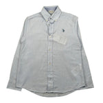 U.S. Polo Assn Camicia Manica Lunga Tinta Unita con Logo per Bambino US41504004 AZZURRO U.S. POLO ASSN 
