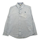 U.S. Polo Assn Camicia Manica Lunga Tinta Unita con Logo per Bambino US41504004 AZZURRO U.S. POLO ASSN 