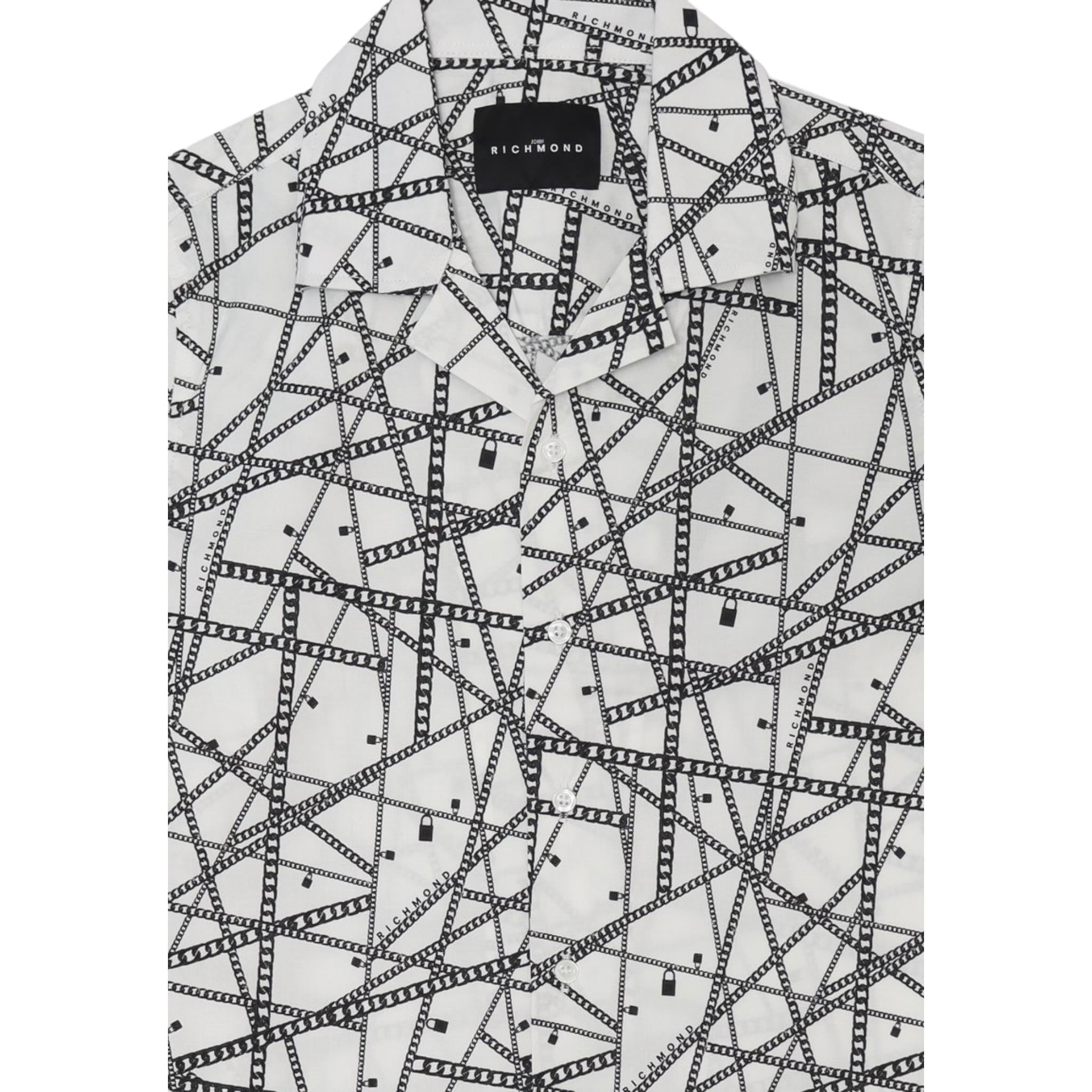 John Richmond Camicia Tinta Unita con Fantasia per Bambino RBP25093CAXX BIANCO JOHN RICHMOND 