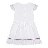 Tommy Hilfiger Abito Firocollo Tinta Unita con Ricami per Neonata KN0KN02046 BIANCO TOMMY HILFIGER 