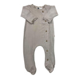 Bamboom+Babies Tutina Tinta Unita Con Bottoni Fango Per Neonato