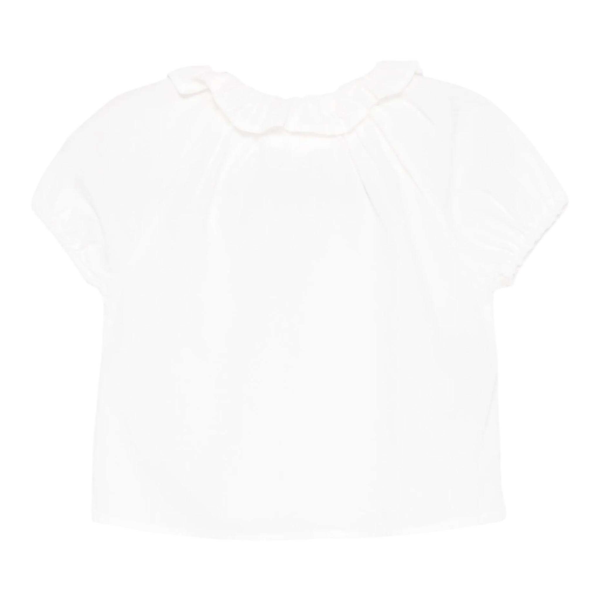 Teddy E Minou Camicia Mezza Manica Tinta Unita per Neonata E25CI008C6039 BIANCO TEDDY E MINOU 