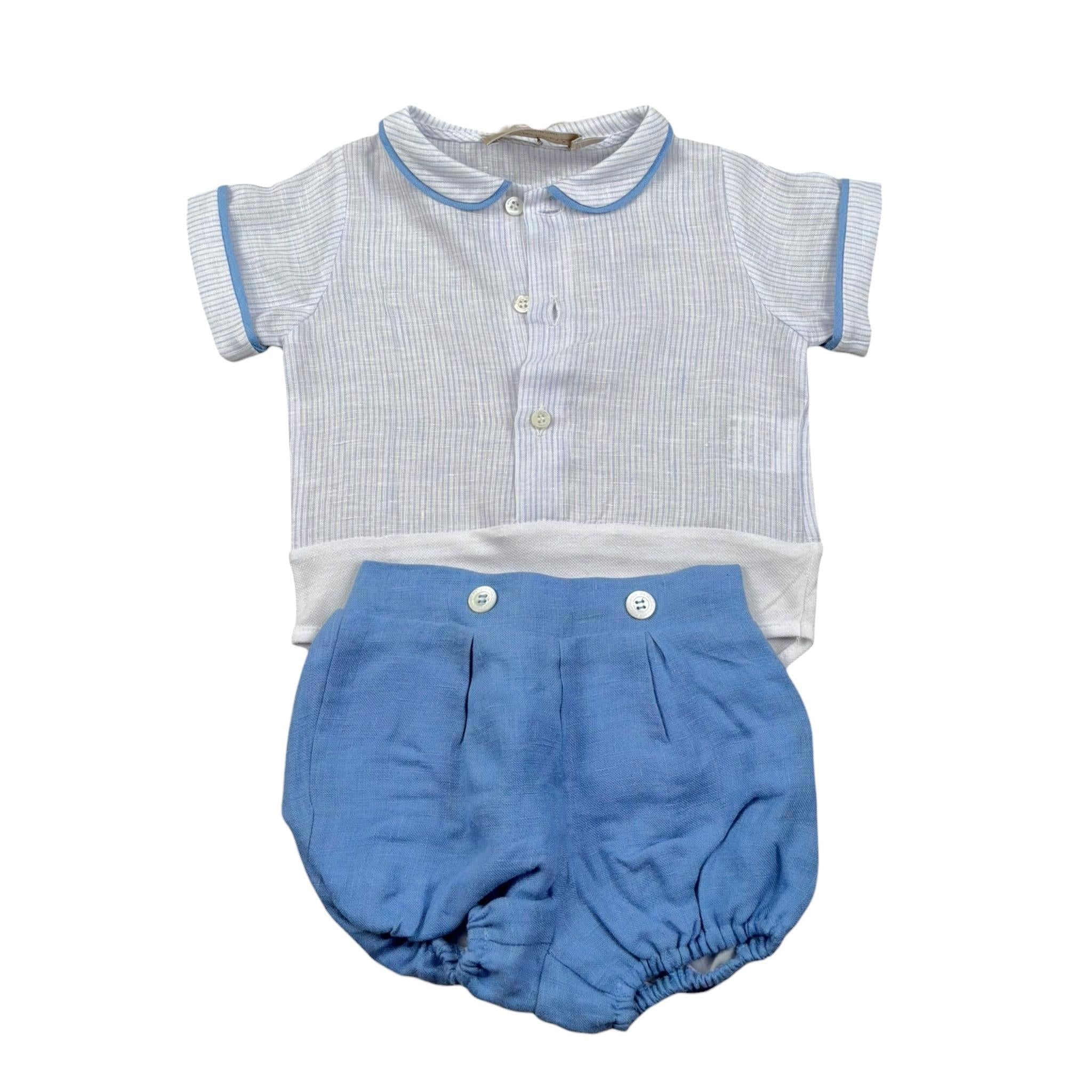 La Stupenderia Completo 2 Pezzi Camicia Body-Coulotte per Neonato TBCT533 AZZURRO LA STUPENDERIA 