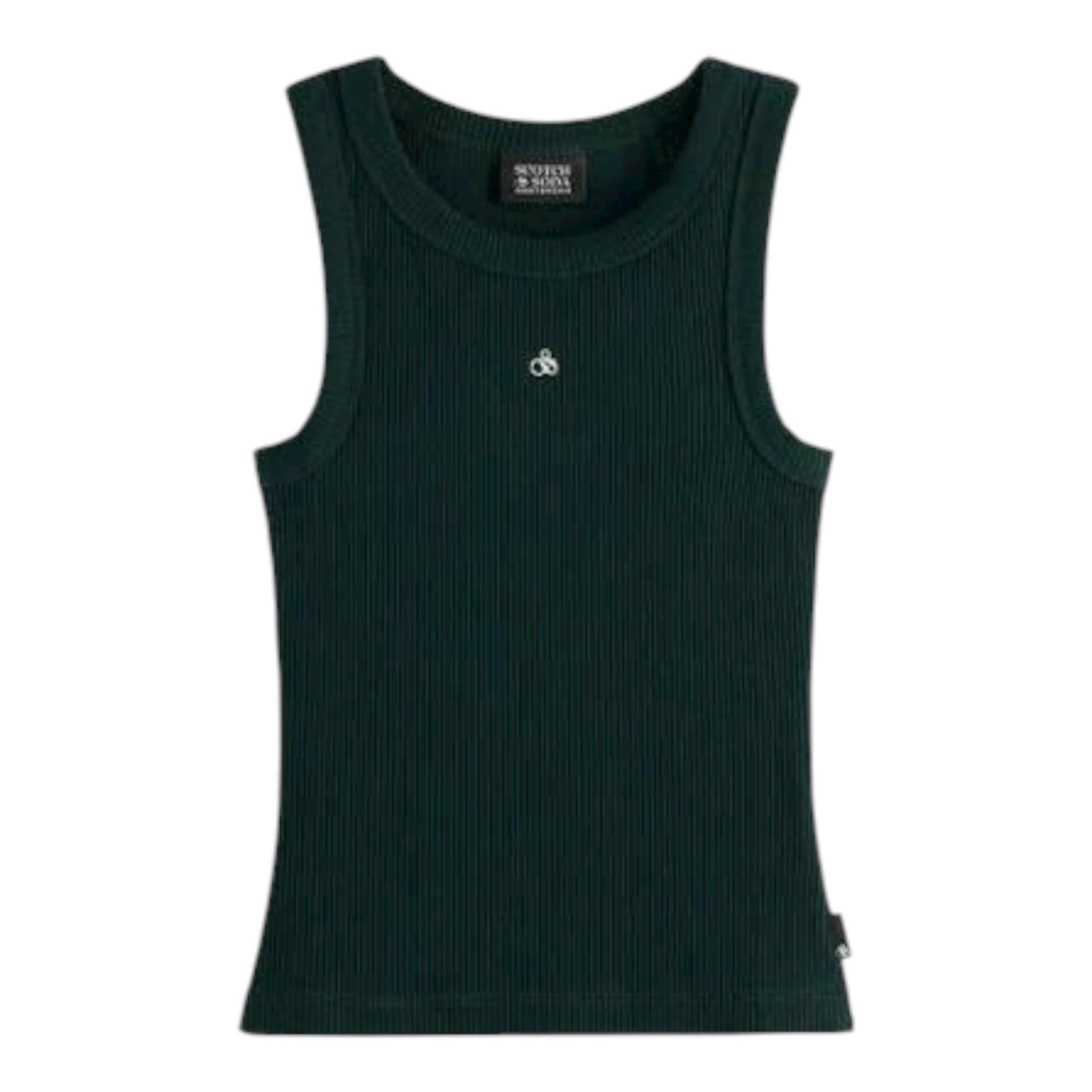 Scotch & Shrunk Canotta Tinta Unita A Costine per Bambino 179371 VERDE SCOTCH & SHRUNK 