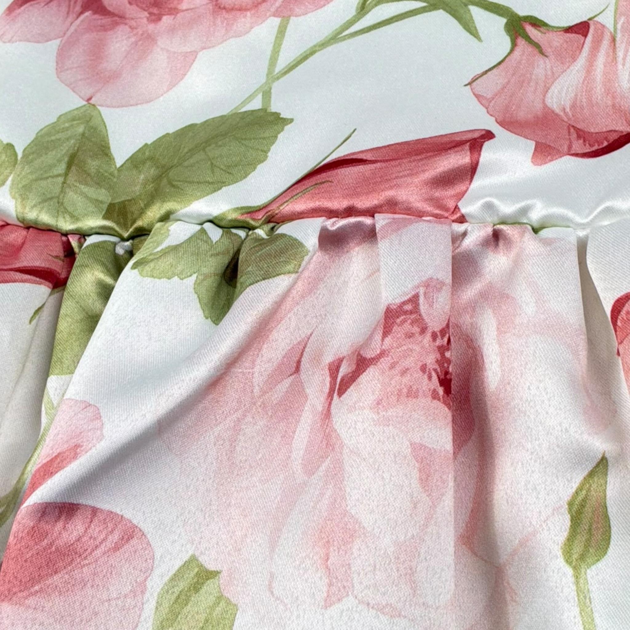 Magil Abito Cerimonia Giromanica con Fantasia Fiori per Neonata FN30140 BIANCO MAGIL 