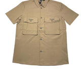 Patriot Camicia Mezza Manica Tinta Unita Con Logo Cammello Per Bambino
