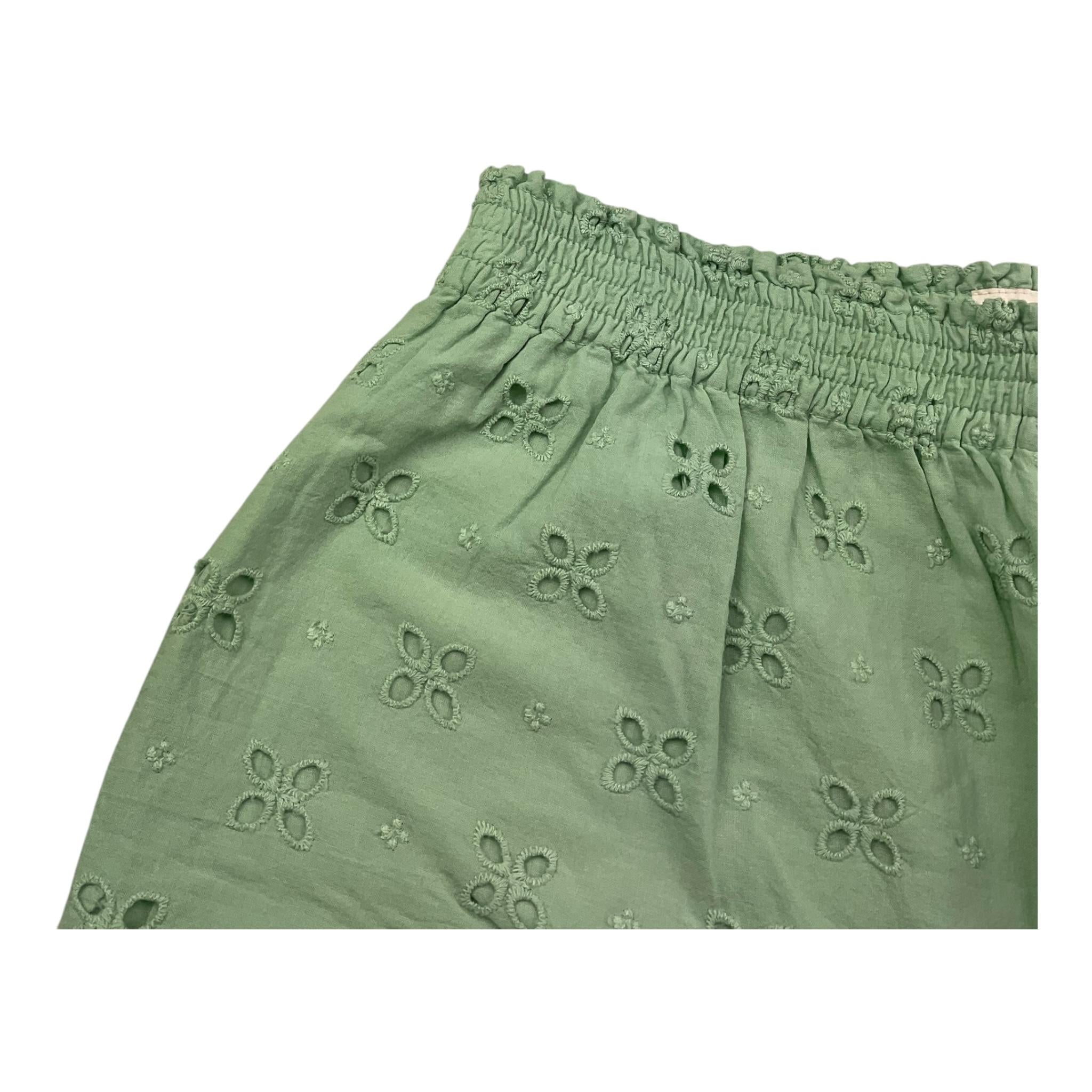 Saint Barth Short Tinta Unita In Pizzo Sangallo per Bambina MEA001040 VERDE SAINT BARTH 