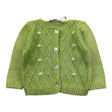 Gughelino Cardigan Tinta Unita con Ricami per Neonata 5040 VERDE GUGHELINO 
