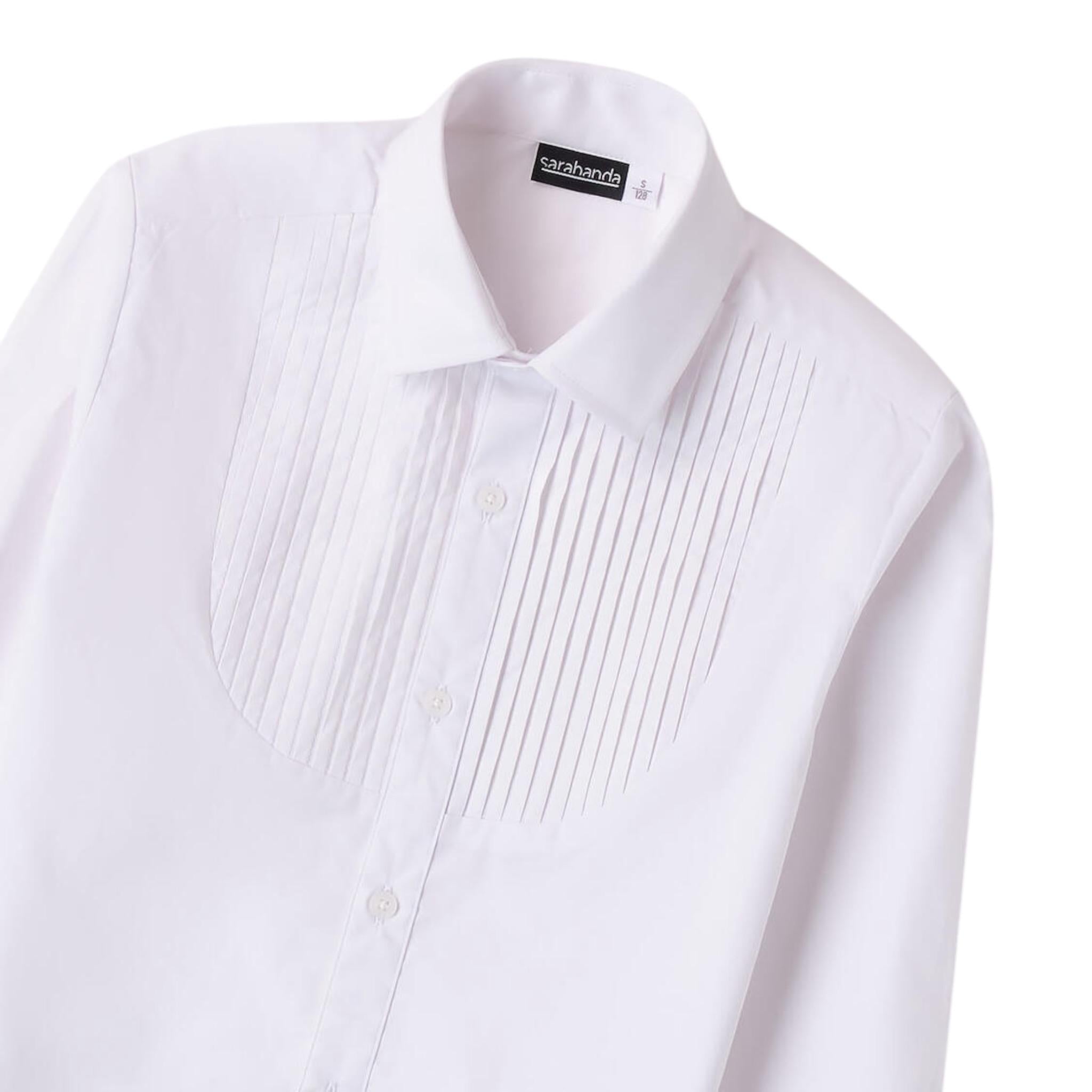 Sarabanda Camicia Manica Lunga Tinta Unita per Bambino 08609 BIANCO SARABANDA 