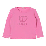 DIXIE shirt girocollo tinta unita con stampa Rosa per Bambina KF4029X ROSA DIXIE 