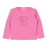 DIXIE shirt girocollo tinta unita con stampa Rosa per Bambina KF4029X ROSA DIXIE 