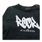 John Richmond Felpa Chiusa Girocollo Tinta Unita con Stampa per Neonato RIP26077FE NERO JOHN RICHMOND 