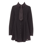 LIU JO abito manica lunga tinta unita con cravatta Nero per Bambina GF4062 NERO LIU JO 