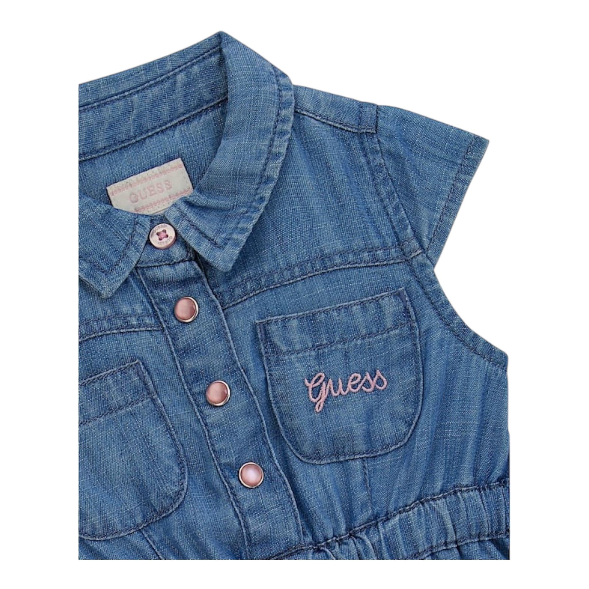 Guess Set Abito In Denim-Coulotte per Neonata A5GK12D3X30 BLU GUESS 