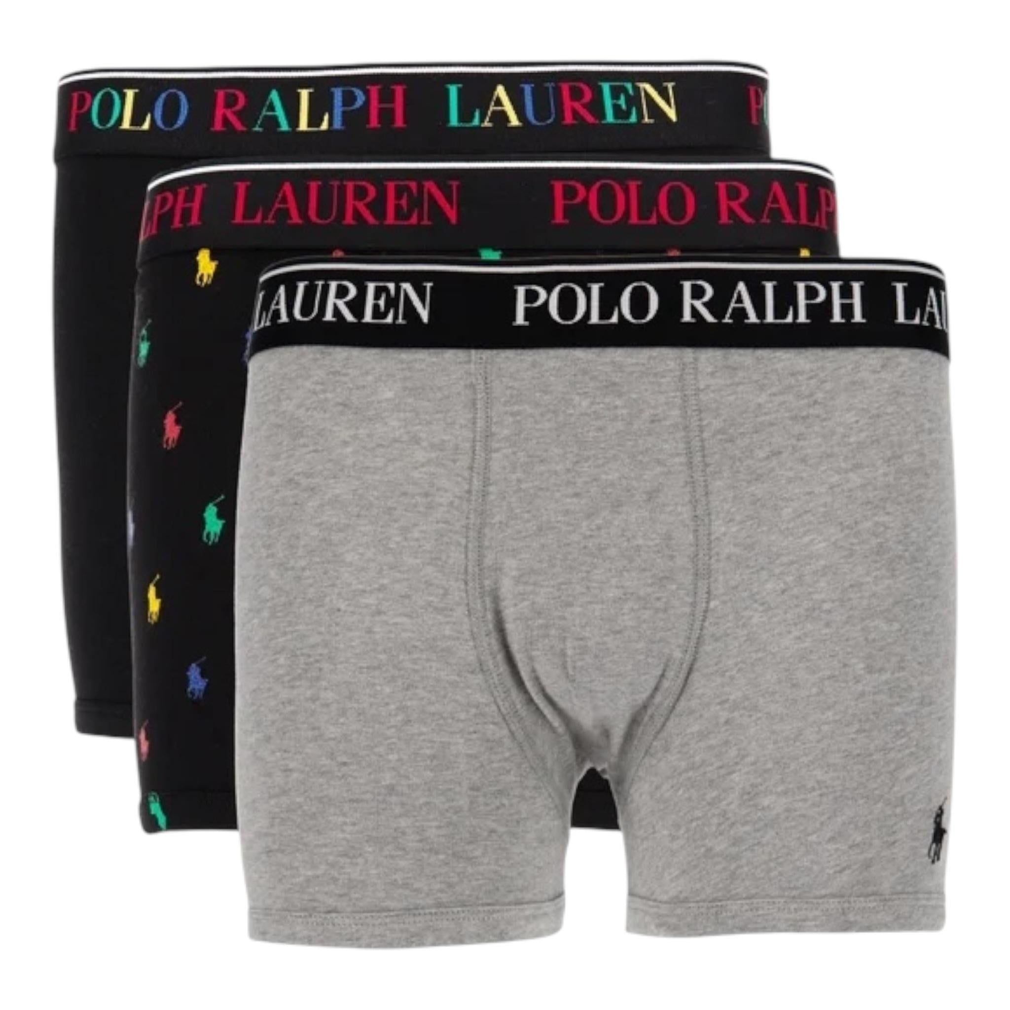 Ralph Lauren Set 3 Boxer Bicolore per Bambino 9P50155 NERO RALPH LAUREN 