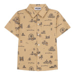 Moschino Camicia Mezza Manica con Stampa per Bambino HMC01G BEIGE MOSCHINO 