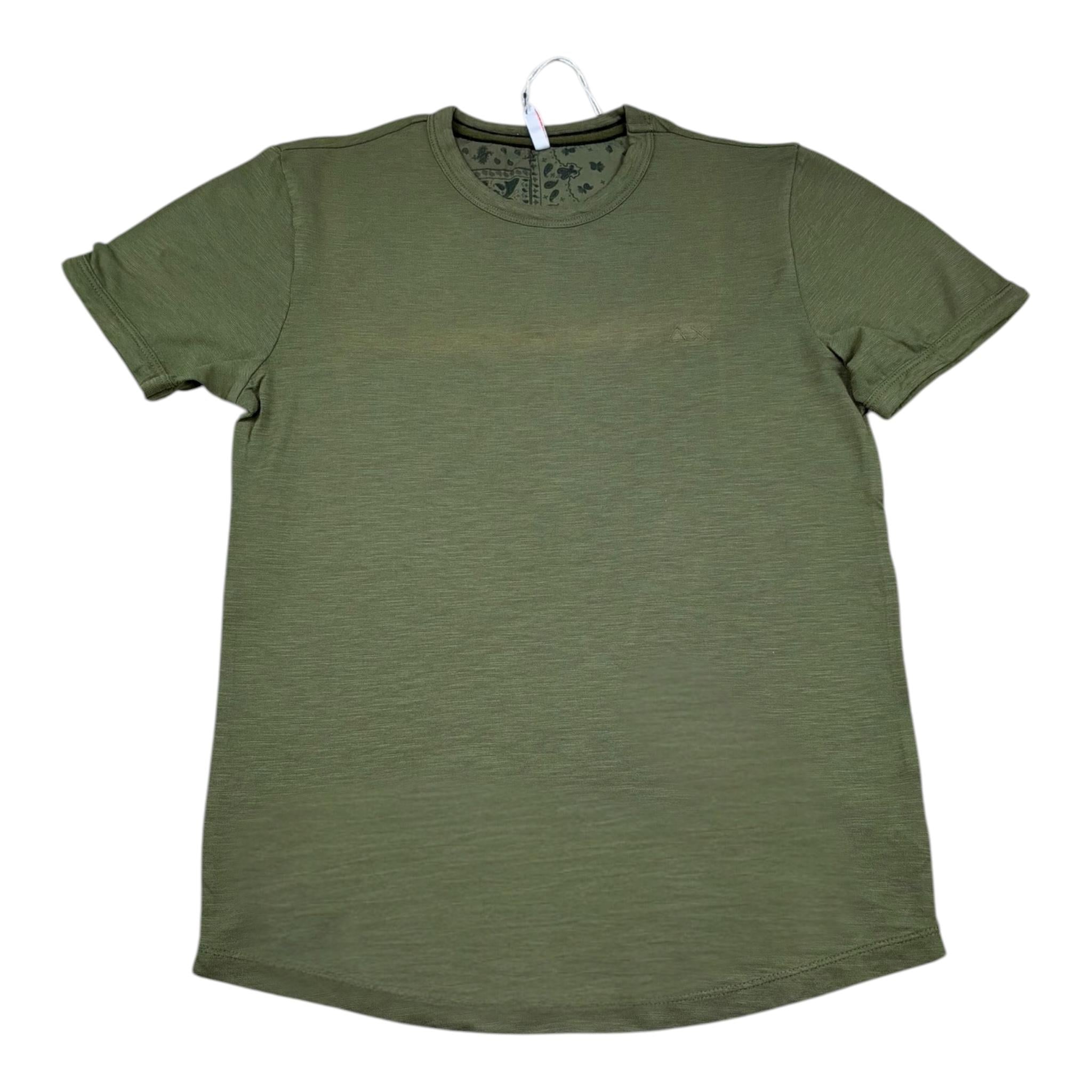 Sun68 T-Shirt Tinta Unita Girocollo per Bambino T33315 VERDE SUN68 