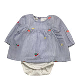 Name.It Camicia Modello Body Bicolore Con Fantasia Azzurro Per Neonata