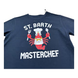 Saint Barth T-Shirt Girocollo Tinta Unita con Stampa per Bambino 00291L BLU SAINT BARTH 