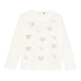 LIU JO shirt girocollo tinta unita con stampa brillantinata Panna per Bambina KF4065X PANNA LIU JO 