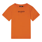 Balmain T-Shirt Girocollo Tinta Unita con Stampa per Neonato BW8601 ARANCIONE BALMAIN 