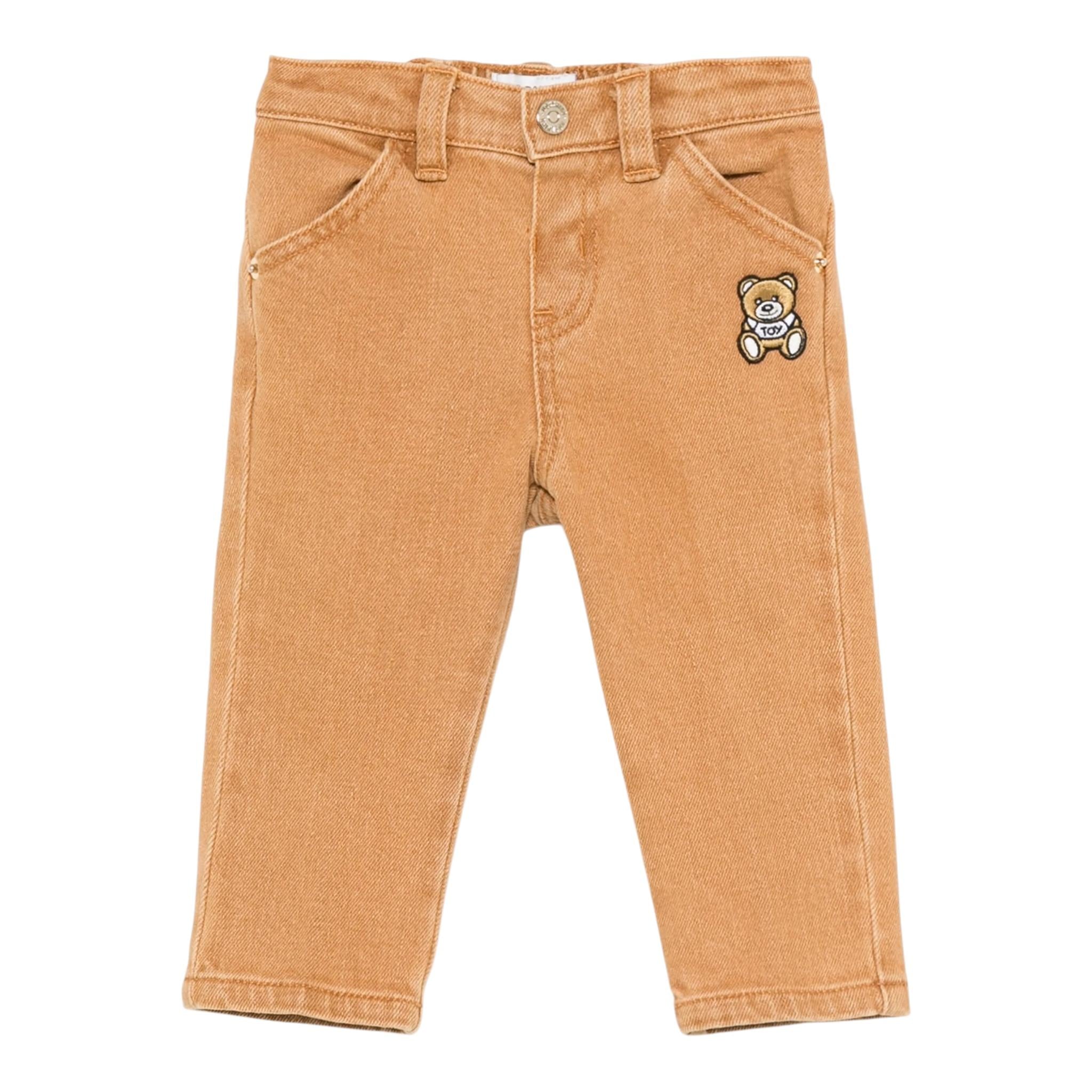 MOSCHINO pantalone tinta unita con elastico in vita Cammello per Bambino MUP051 CAMMELLO MOSCHINO 