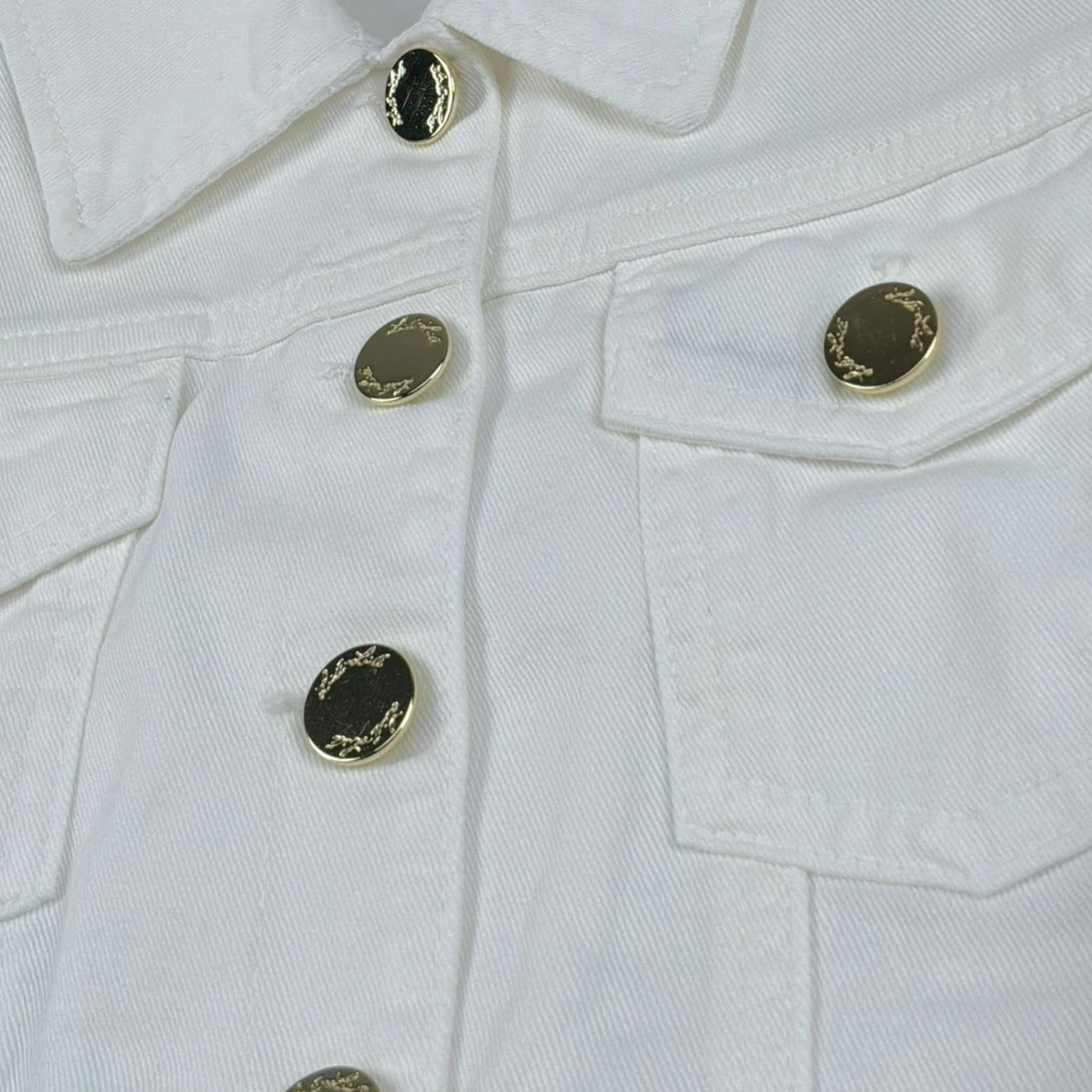 Lu Lu By Miss Grant Giubbino In Denim Tinta Unita per Bambina LL3377 BIANCO LU LU BY MISS GRANT 