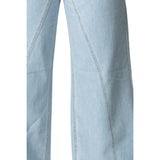 Elisabetta Franchi Jeans Tinta Unita Modello A Palazzo per Bambina EFPA280X AZZURRO ELISABETTA FRANCHI 