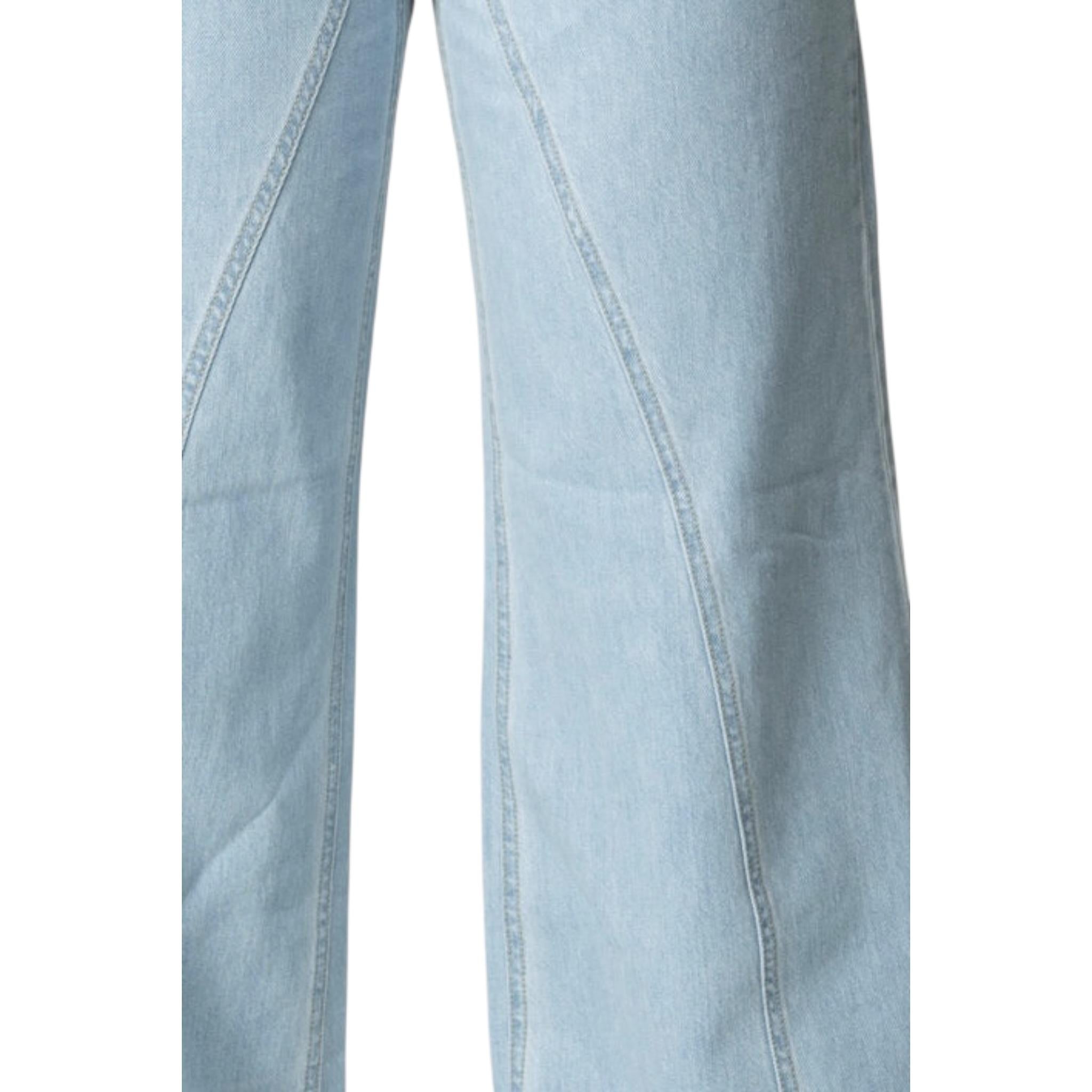 Elisabetta Franchi Jeans Tinta Unita Modello A Palazzo per Bambina EFPA280X AZZURRO ELISABETTA FRANCHI 