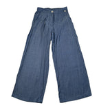 Manila Grace Pantalone Tinta Unita Modello Palazzo per Bambina MG2630 BLU MANILA GRACE 