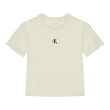 Calvin Klein T-Shirt Girocollo Tinta Unita con Logo per Bambino IG0IG02136 BIANCO CALVIN KLEIN 