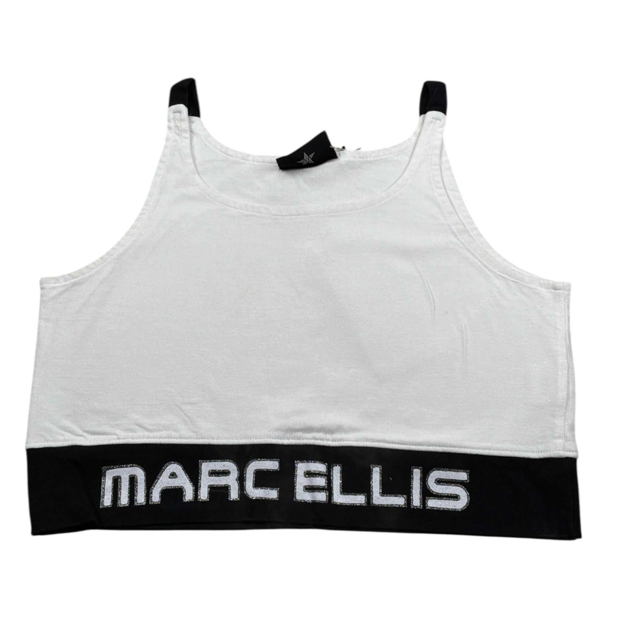 Marc Ellis Top Giromanica tinta unita con Stampa Logo Bianco per Bambina JMJCM14586 BIANCO MARC ELLIS 