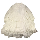Mimisol Abito Manica Lunga Tinta Unita Fragorato Bianco Per Bambina