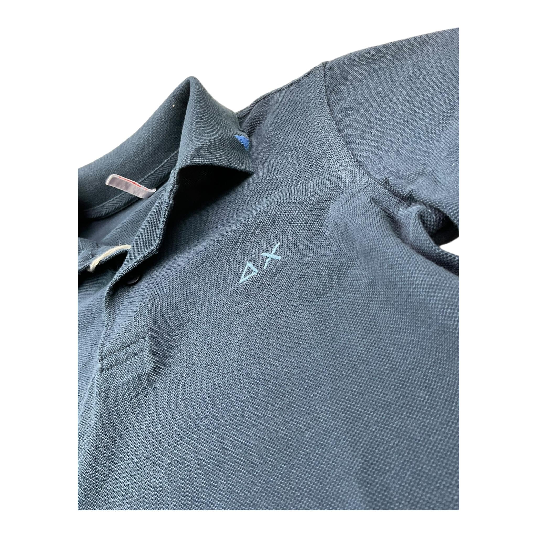 Sun68 Polo Mezza Manica Tinta Unita con Logo per Bambino A35301 BLU SUN68 