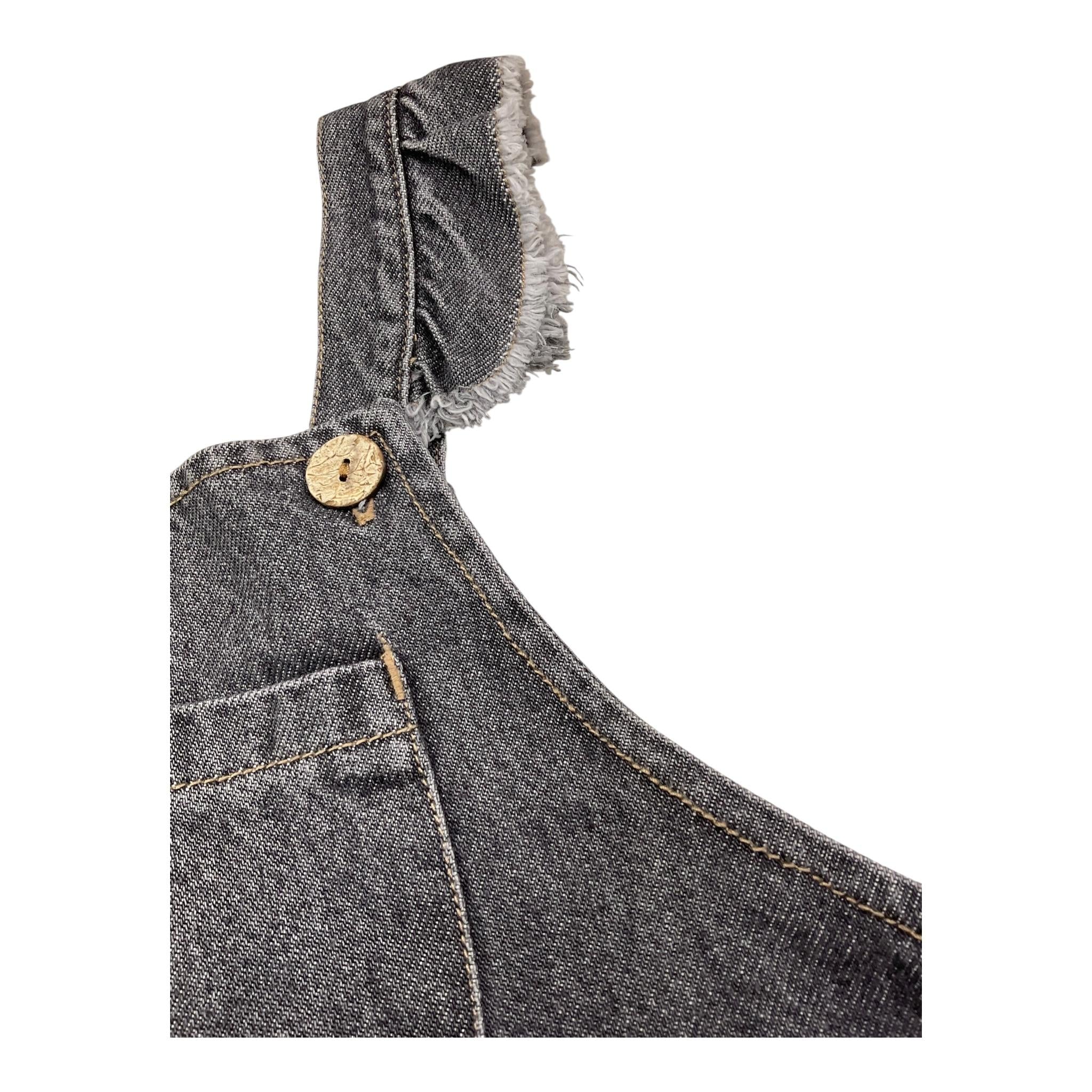 PLAY UP salopette tinta unita in denim Nero per Bambina PA022AP11503 NERO PLAY UP 