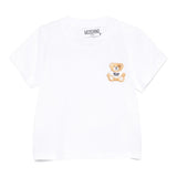 Moschino T-Shirt Girocollo Tinta Unita con Stampa per Neonato MUM045 BIANCO MOSCHINO 