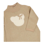 LIU JO abito in maglia collo alto tinta unita con stampa Sabbia per Bambina KF4071JX SABBIA LIU JO 